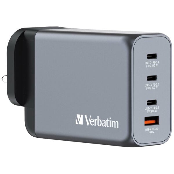 Verbatim 4Port 240W GaN 插牆式充電器 32211【原裝行貨】