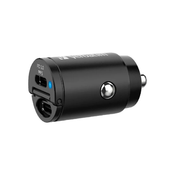 Verbatim 雙端口30W Type C PD & QC 3.0 迷你汽車充電器 (66524)【原裝行貨】