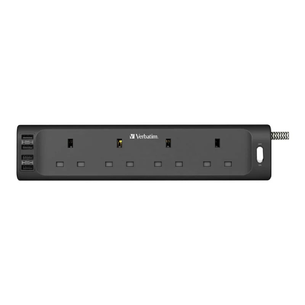 Verbatim 4 AC Outlets & 4 USB-A Ports 拖板 (66685, 66686, 66687, 66688)【原裝行貨】