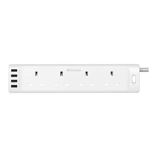 Verbatim 4 AC Outlets & 4 USB-A Ports 拖板 (66685, 66686, 66687, 66688)【原裝行貨】