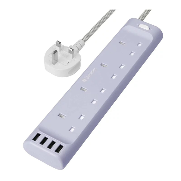Verbatim 4 AC Outlets & 4 USB-A Ports 拖板 (66685, 66686, 66687, 66688)【原裝行貨】