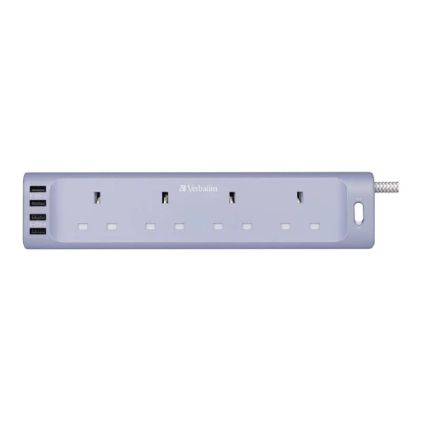 Verbatim 4 AC Outlets & 4 USB-A Ports 拖板 (66685, 66686, 66687, 66688)【原裝行貨】