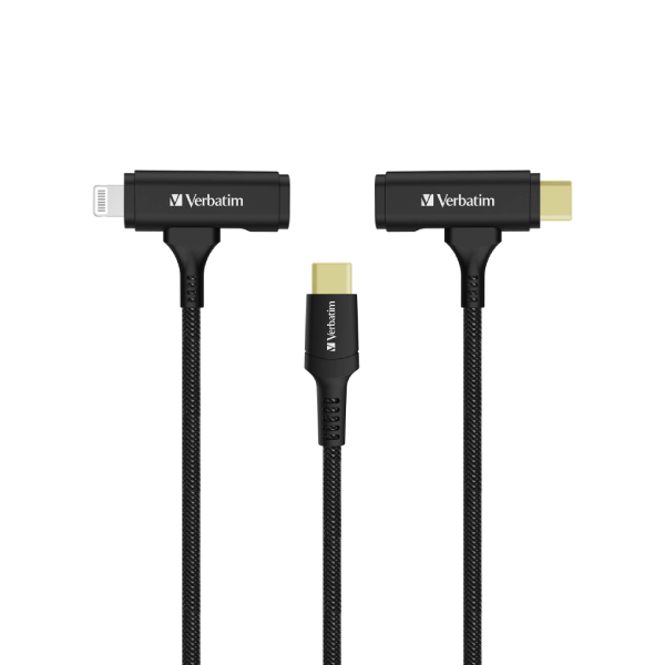 Verbatim USB-C & Lightning 2合1充電傳輸線 120cm (66974)【原裝行貨】