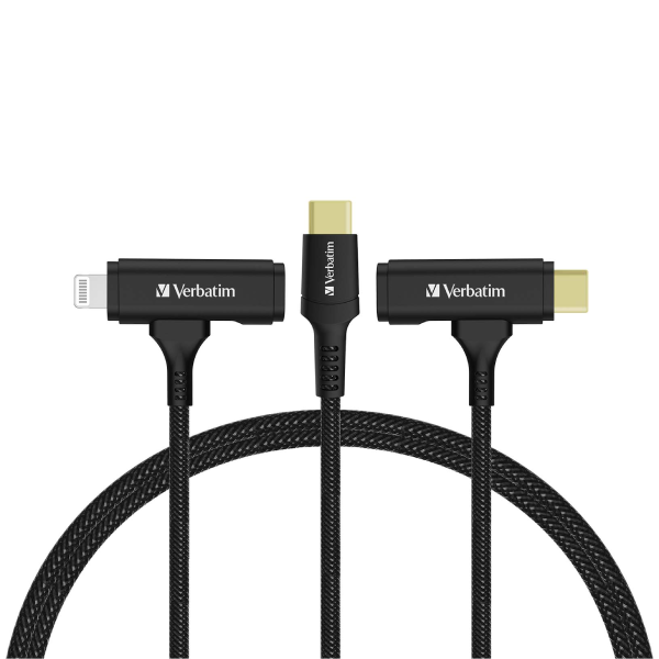 Verbatim USB-C & Lightning 2合1充電傳輸線 120cm (66974)【原裝行貨】