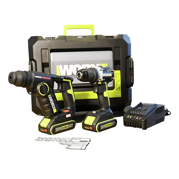 WORX WU938 18mm鋰電無碳兩用電錘+13mm鋰電無碳電鑽【原裝行貨】