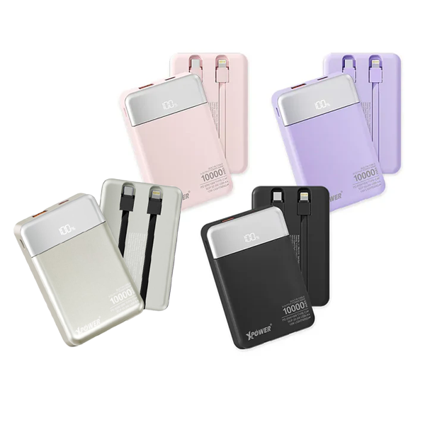 XPower B10H 3輸出雙內置線Type-C PD/Lightning 10000mAh PD+SCP充電器【原裝行貨】