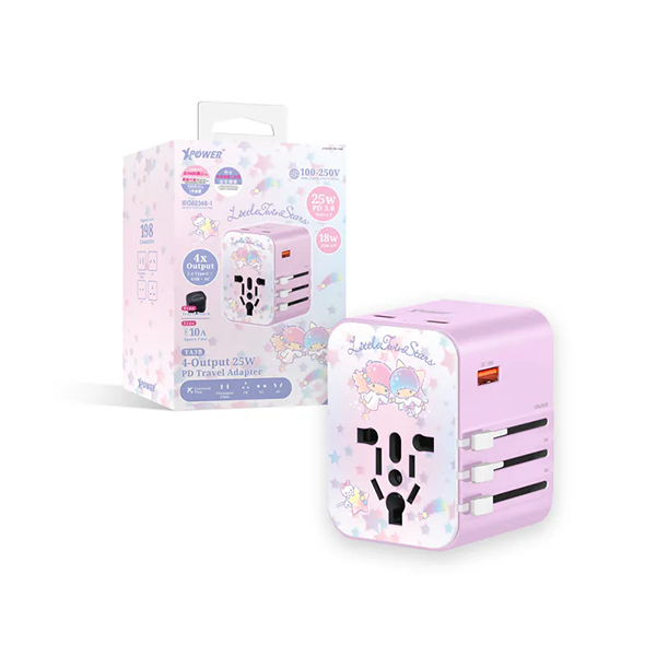 XPower x Sanrio Little Twin Stars TA3B 25W 4輸出 PD3.0/PPS旅行充電器【原裝行貨】