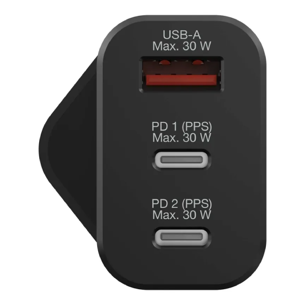 Verbatim 3 Port 30W PD 3.0 & QC 3.0 GaN 充電器 (66947)【原裝行貨】