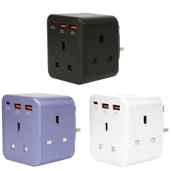 Verbatim 3 Socket PD & QC 3.0 Wall Outlet Extender 擴充萬能插蘇(66887,66849,66850)【香港行貨】