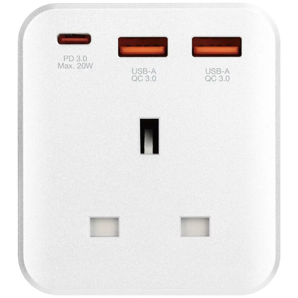 Verbatim 3 Socket PD & QC 3.0 Wall Outlet Extender 擴充萬能插蘇(66887,66849,66850)【香港行貨】