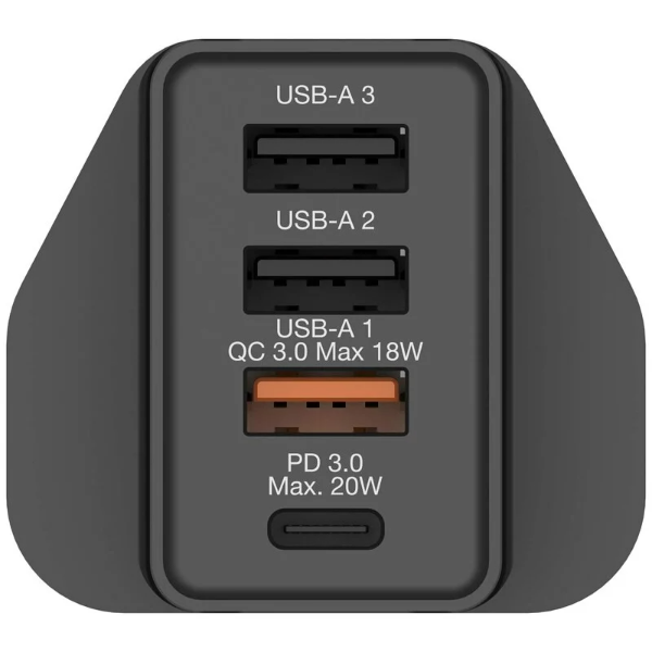 Verbatim 4 Ports 30W PD & QC 3.0 USB 充電器 66892 / 66897【香港行貨】