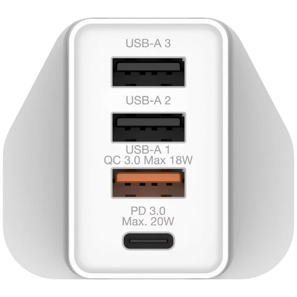 Verbatim 4 Ports 30W PD & QC 3.0 USB 充電器 66892 / 66897【香港行貨】
