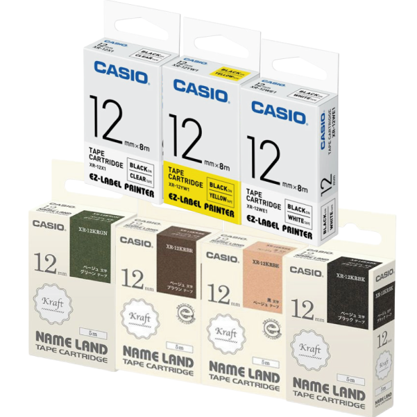 Casio 標簽機色帶(牛皮紙底/膠底)【香港行貨】