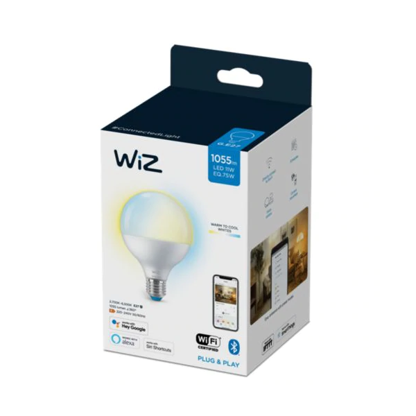 WiZ Wi-Fi智能LED燈泡 - 11W / E27螺頭 / G95 (Tunable White 黃白光)【香港行貨】