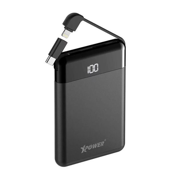 XPower PB8A Built-In Cable Power Bank 8000mAh 三合一插頭外置充電器【香港行貨】