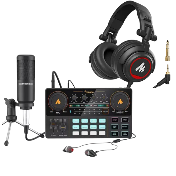 【網店限定優惠】Maono MAONOCASTER Lite Single Mic Bundle 連麥克風及耳機套裝 MM-AM200S1【香港行貨】