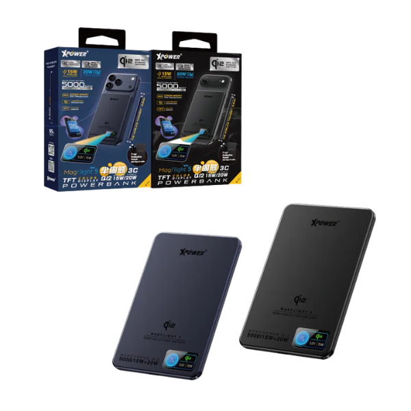 XPower MagFlight5 M16 鋁合金半固態TFT彩屏顯示 QI2 15W/20W 5000mAh 磁吸行動電源【原裝行貨】
