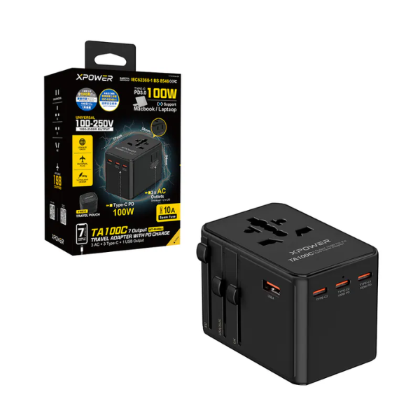 XPower TA100C 7輸出 PD 100W Gan旅行充電器【原裝行貨】
