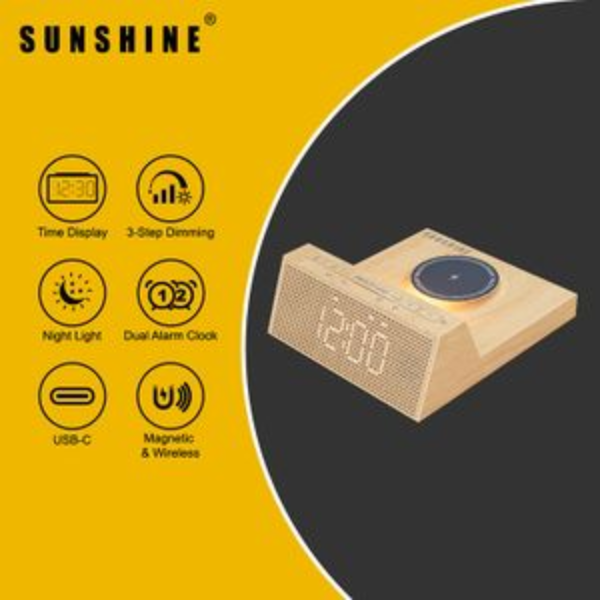 SUNSHINE 4合1 LED鬧鐘無線快充充電底座 LAC-01【原裝行貨】