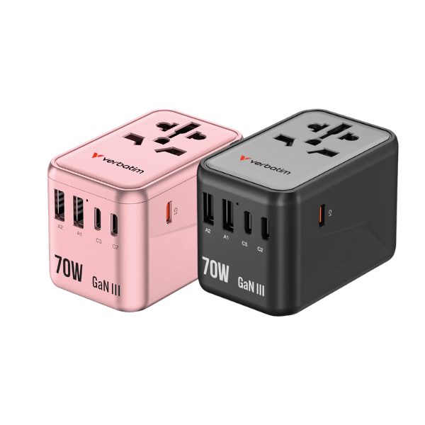 Verbatim 5 Port PD 3.0 70W GAN III Travel Adaptor 旅行插頭 32124【原裝行貨】
