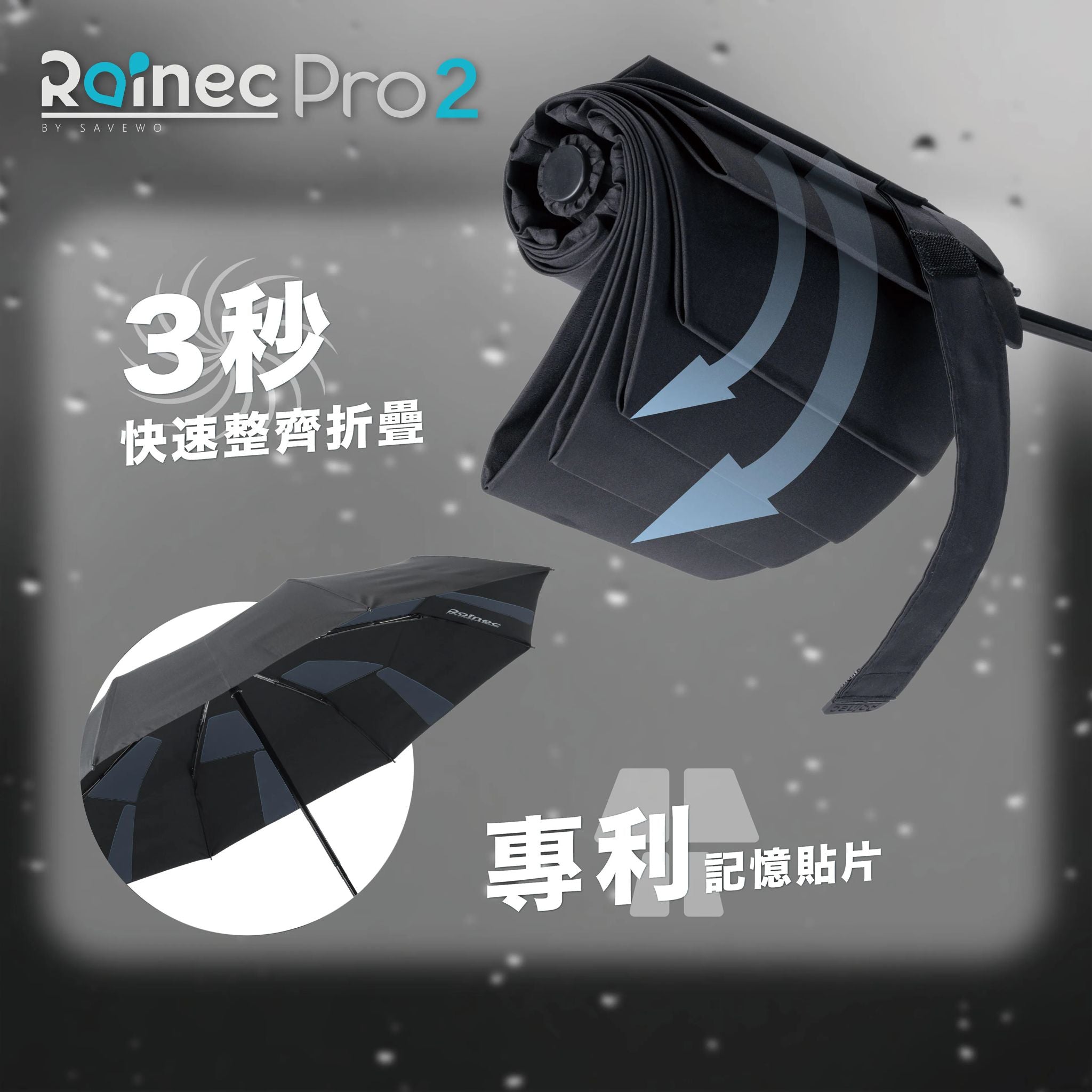 Savewo Rainec Pro 2 快速安全自動摺疊遮【香港行貨】