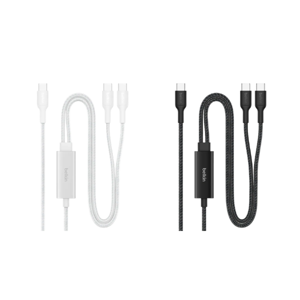 Belkin BoostCharge Pro USB-C 轉雙 USB-C 編織連接線 (140W / 1.5 米)【原裝行貨】