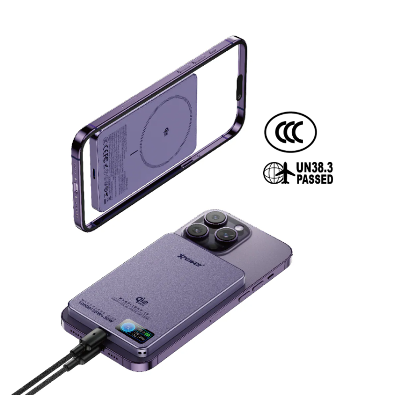 【3C可追溯二維碼】XPower MagFlight10 M17 半固態TFT彩屏顯示 QI2.2 25W/30W 10000mAh 磁吸行動電源【原裝行貨】