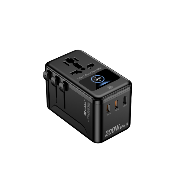 Tekko 1-Travel 200W PD3.0 數字顯示旅行轉換插 TA200S【原裝行貨】