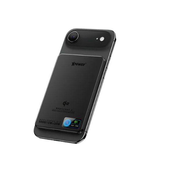XPower MagFlight5 M16 鋁合金半固態TFT彩屏顯示 QI2 15W/20W 5000mAh 磁吸行動電源【原裝行貨】