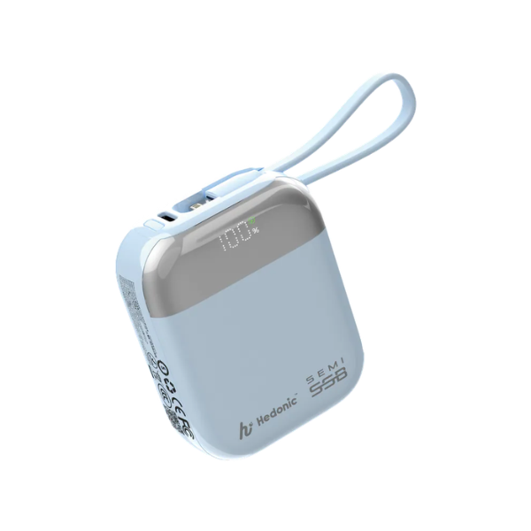 Hedonic Semi SSB PD 3.0 20W 內置USB-C & Lightning Cable 半固態行動電源 (A21-B)【原裝行貨】