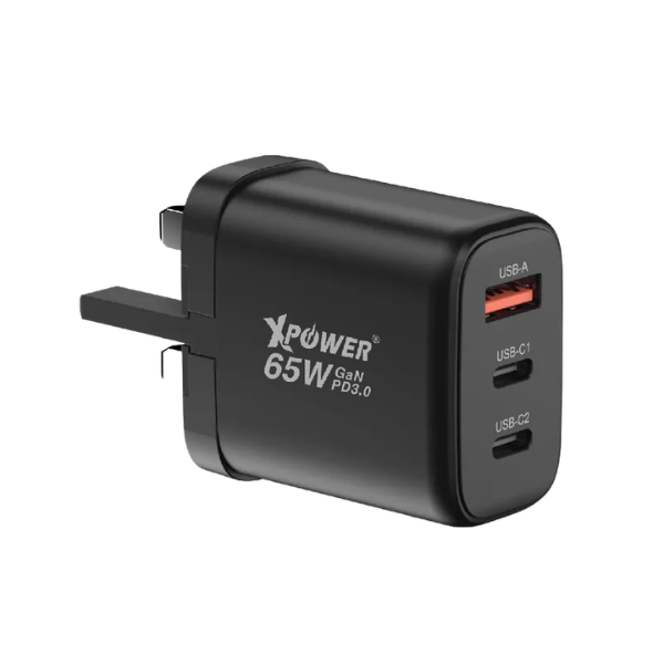 XPower GW65C 65W可摺疊伸縮腳3輸出 PD3.0/PPS/QC 迷你快充插牆GaN充電器【原裝行貨】