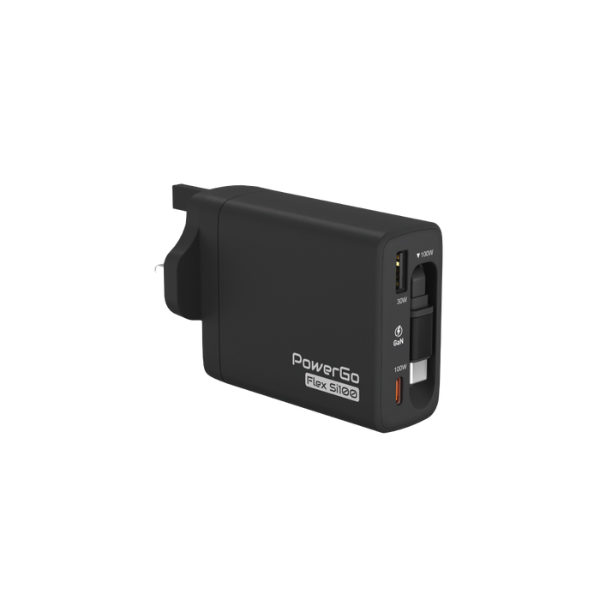 Elementz PowerGo Flex Si100 2C + 1A (氮化鎵) 帶線迷你充電器 PD-FS100【原裝行貨】