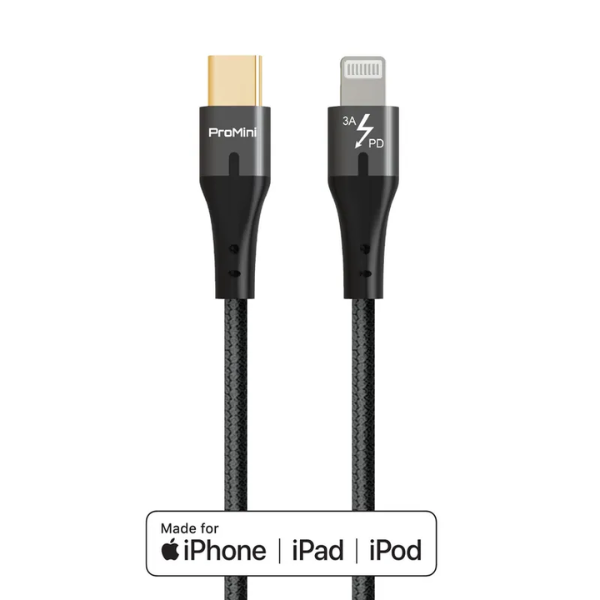 ProMini Type-C to Lightning 20AWG MFi 快充銅製 PD 數據傳輸線【原裝行貨】
