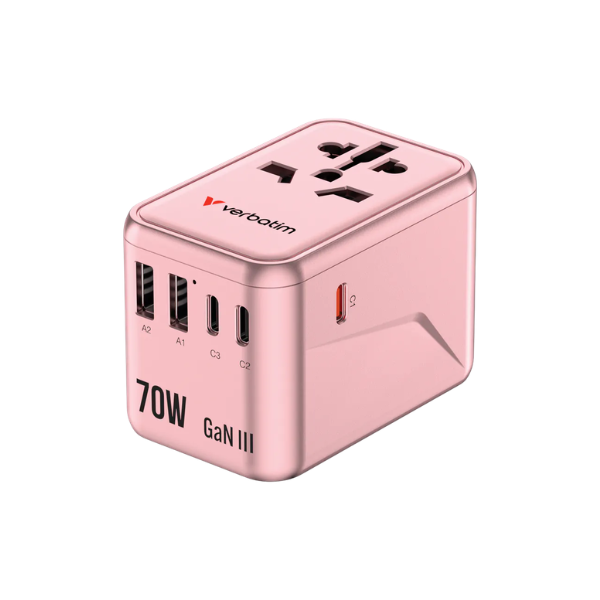 Verbatim 5 Port PD 3.0 70W GAN III Travel Adaptor 旅行插頭 32124【原裝行貨】