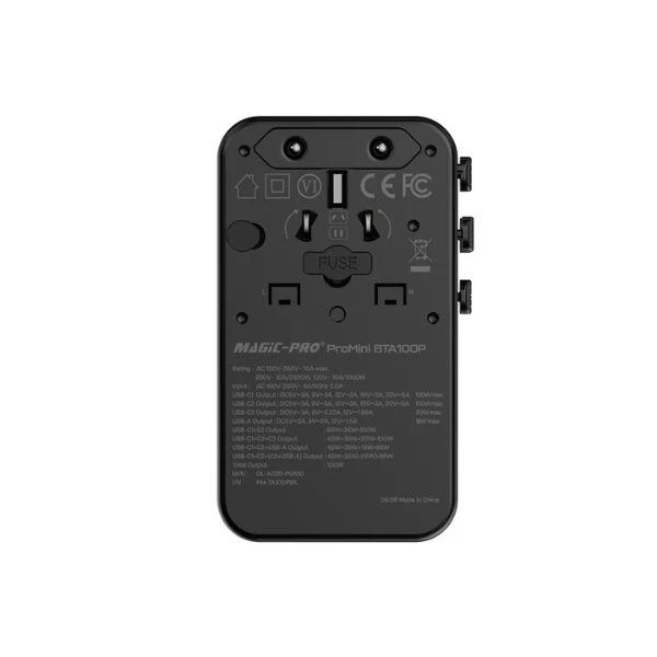 ProMini BTA100P UI顯示PD3.0 GaN 100W旅行插座【原裝行貨】