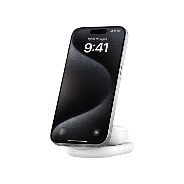 Belkin BoostCharge 2 合 1 15W Qi2 磁吸可摺疊無線充電器【原裝行貨】