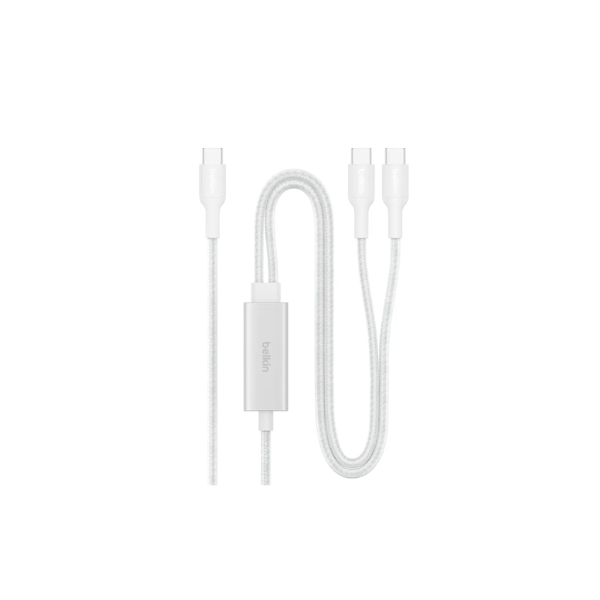 Belkin BoostCharge Pro USB-C 轉雙 USB-C 編織連接線 (140W / 1.5 米)【原裝行貨】