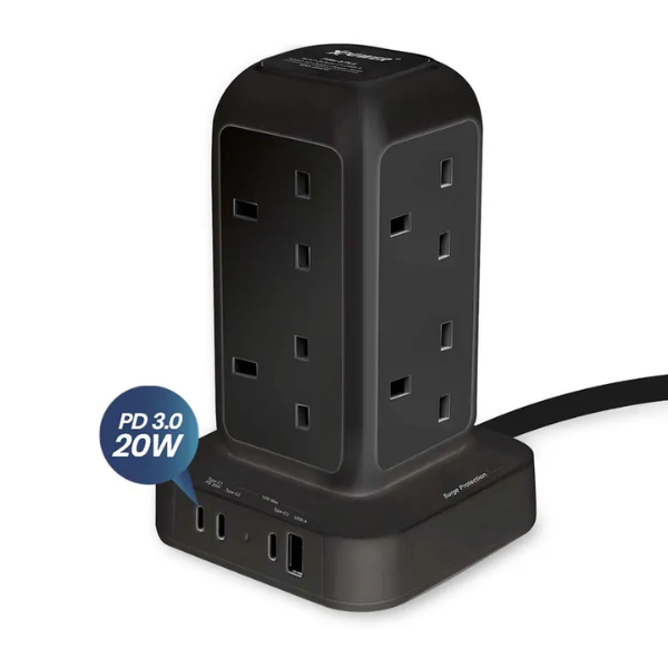 XPower Pillar 8 PL8 迷你直立式12輸出拖板 3米線長 8個插頭 PD 3.0輸出拖板【原裝行貨】