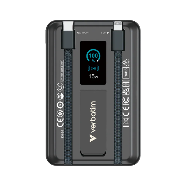 Verbatim Charge ‘n’ Go 10000mAh C+L 及LED螢幕流動充電池【原裝行貨】