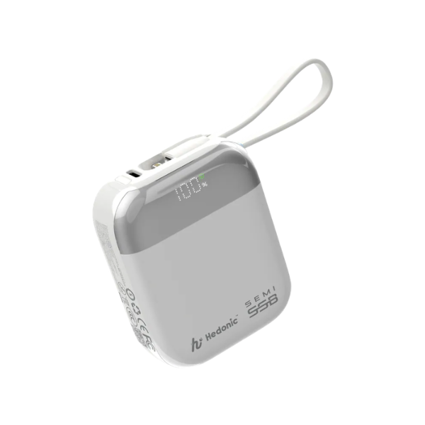 Hedonic Semi SSB PD 3.0 20W 內置USB-C & Lightning Cable 半固態行動電源 (A21-B)【原裝行貨】