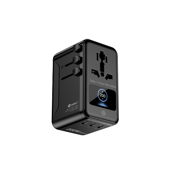 Tekko 1-Travel 200W PD3.0 數字顯示旅行轉換插 TA200S【原裝行貨】
