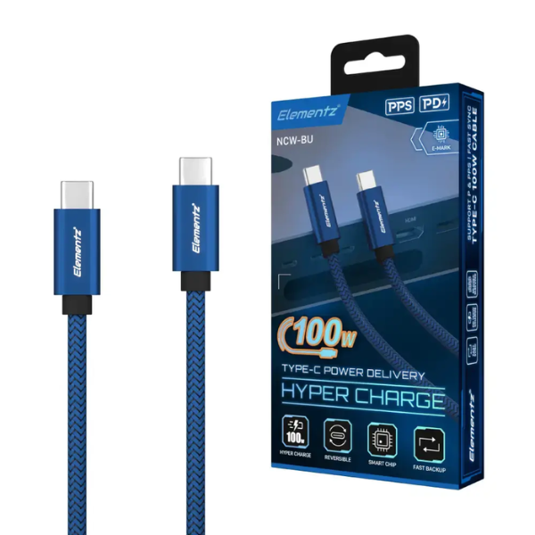 Elementz TYPE-C to C 100W充電傳輸線【原裝行貨】
