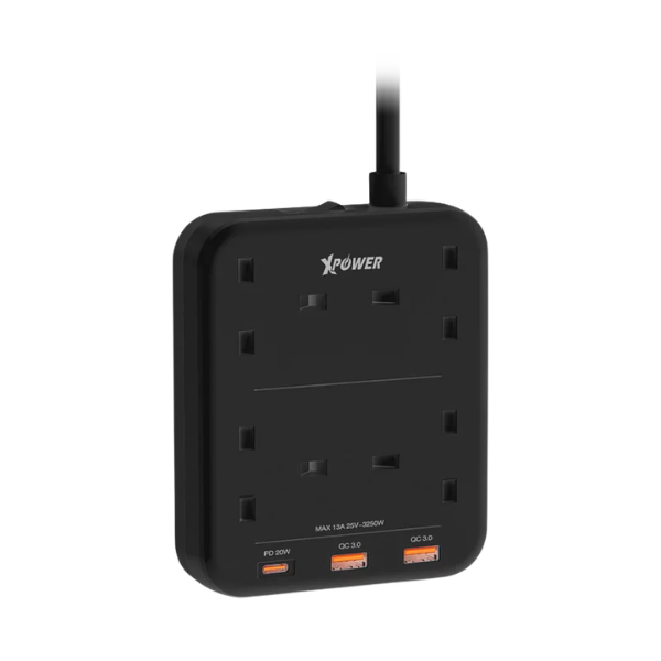 XPower PS4A 3M 2合1 PD 3.0充電4頭拖板【原裝行貨】