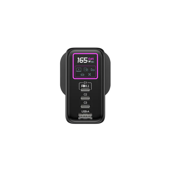 ProMini GF165P Ultra UI顯示PD3.1 GaN 165W摺疊三腳快速充電器【原裝行貨】