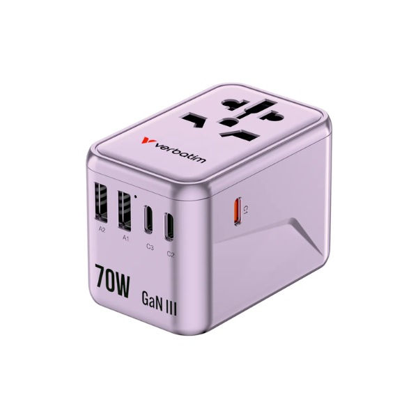 Verbatim 5 Port PD 3.0 70W GAN III Travel Adaptor 旅行插頭 32124【原裝行貨】
