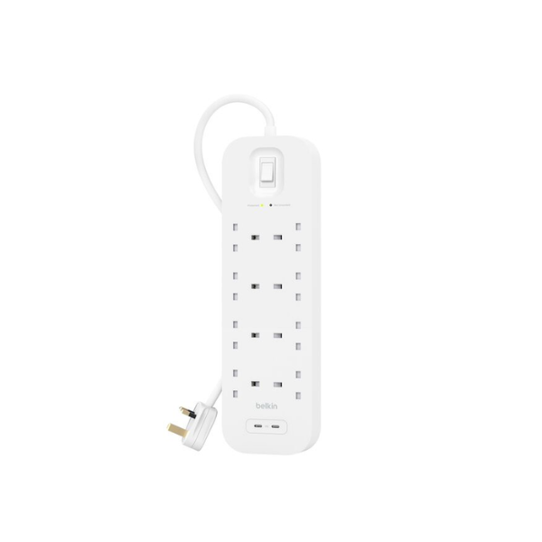 Belkin Connect Surge Protector 防雷保護拖板附USB-C及USB-A｜2米電線 【香港行貨】
