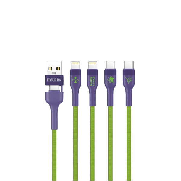 XPower x EVA 新世紀福音戰士 BC24 8合1 2出4 100W PD3.0 鋁合金傳輸高速充電線 (初號機)【原裝行貨】