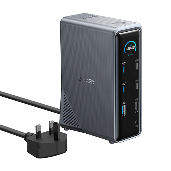 Anker Prime Charging Docking Station (14-in-1, Dual Display, 160W) 快速充電站連托展塢 A83B6【原裝行貨】