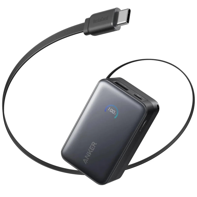 Anker Nano 10000mAh Power Bank (45W, Built-In Retractable USB-C cable) 3輸出行動電源 A1638【原裝行貨】