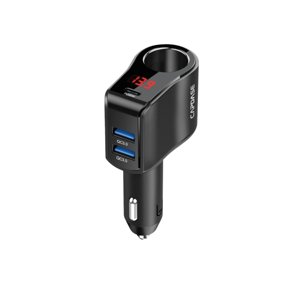 Capdase PowerHub B2QP45 Single Socket and 3-USB Car Charger 點煙頭車充 CA00-PS01【原裝行貨】